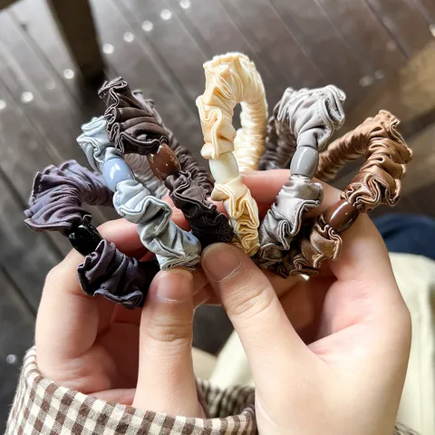 Satin Hair Scrunchies Elastic Hair Ropes Ponytail Holder Elegant Hair Accessories For Women Girls Daily Hair Styling
