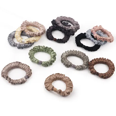Satin Hair Scrunchies Elastic Hair Ropes Ponytail Holder Elegant Hair Accessories For Women Girls Daily Hair Styling