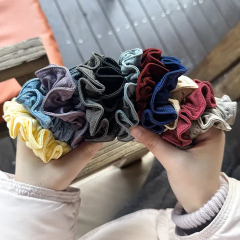 Minimalist Pleated Ice Silk Scrunchies High Elastic Hair Ties Ponytail Holder Hair Accessories For Women Daily Wear