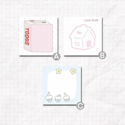 Korean Style Memo Pad Sticky Notes Cute Square Journal Decorative Notebook Tearable Paper Note Stationery Gift