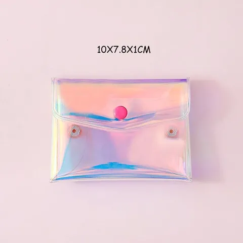 Minimalist PVC Laser Card Holder Coin Purse Transparent Small Wallet Pouch
