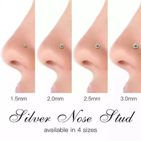 Minimalista Acero Inoxidable Pins para Nariz Recto Forma L Brillantemente Geométrico Diamante de Imitación Incrustado Joyería de Piercing Unisex Diario