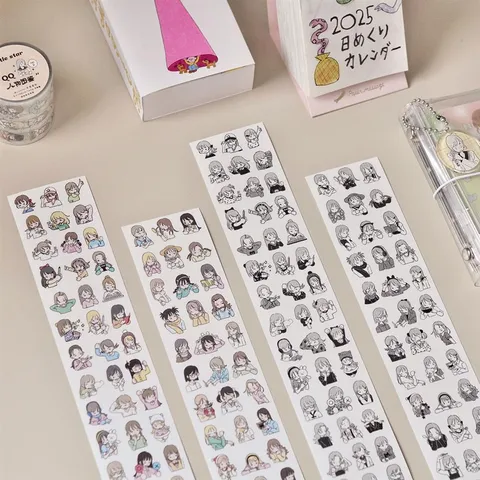 Schattige Cartoon Anime Meisje Karakter Washi Tape Decoratieve Kantoorartikelen Scrapbooking Ambacht Sticker Rol Voor Journal DIY