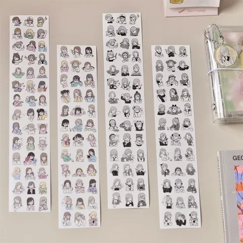 Schattige Cartoon Anime Meisje Karakter Washi Tape Decoratieve Kantoorartikelen Scrapbooking Ambacht Sticker Rol Voor Journal DIY