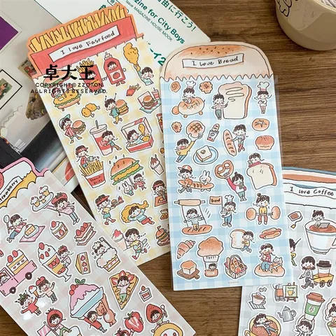 Japans Schattig Scribble Stijl Schrijfpapier Stickers Set Decoratieve Handboek Dagboek Briefpapier Benodigdheden