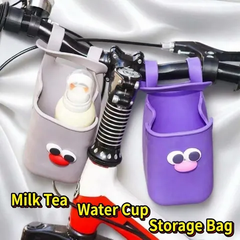 Universele Siliconen Bekerhouder Voor Kinderwagen Fiets Draagbare Cartoon Groot Oog Drank Opbergtas Outdoor Accessoires
