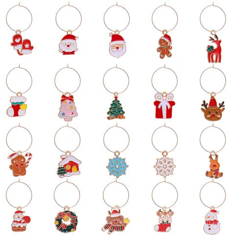 Natale Lega Olio di Gocciolamento Orecchino Pendente Babbo Natale Alce Albero Fiocco di Neve Accessori Gioielli Fai da Te per Donna Festa