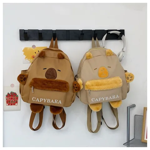 Japanisch Süß Capybara Rucksack Cartoon Plüsch Student Casual Daypack Tier Reise Schultasche Für Mädchen