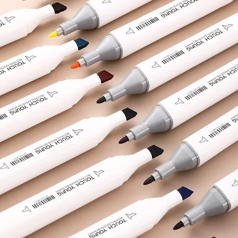 Doppelseitiger Alkoholisierter Marker Permanenter Kunstmarker Weißer Schaft Öniger Marker Zeichenstift