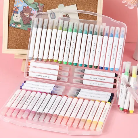Kinder Aquarellpinsel Stifte Abwaschbare Weiche Spitze Kunst Marker Set Plastikbox Malen Zeichnen Schule Schreibwaren