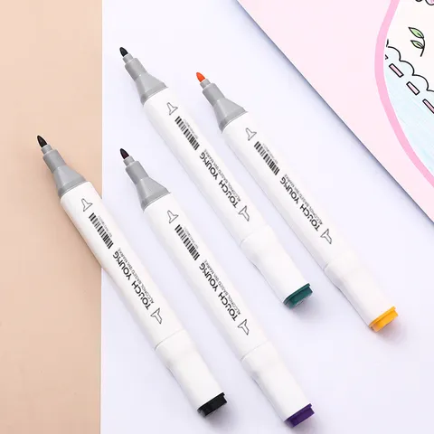 Doppelseitiger Alkoholisierter Marker Permanenter Kunstmarker Weißer Schaft Öniger Marker Zeichenstift
