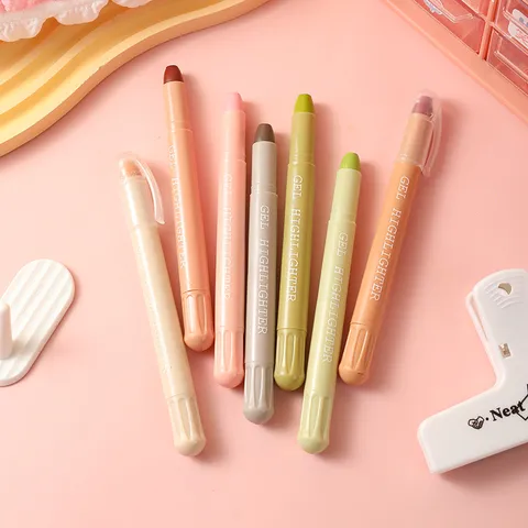 Fester Gel Textmarker Pen Morandi Farbe Runde Spitze Schreibwaren Marker Für Schüler Büro Tägliches Notizen Schreiben