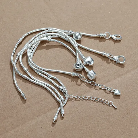Braccialetto in Rame con Catena a Sospensione Osso di Serpente Base DIY Gioielli di Moda Regalo per Donna Uomo