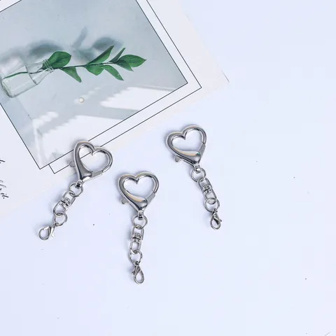 Portachiavi con Cuore Semplice DIY Gioielli Fatti a Mano Accessorio Catena Appendibili Borsa Lega di Zinco Moschettone Stile Moda