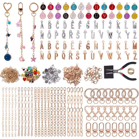 Kit per la Creazione di Portachiavi Fai da Te Accessori Artigianali Ciondolo in Lega Set di Gioielli con Scatola per Amanti del Fatto a Mano