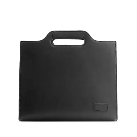 Men Vintage PU Leather Briefcase Business Casual Messenger Bag Waterproof A4 Document Handbag For Office Commute