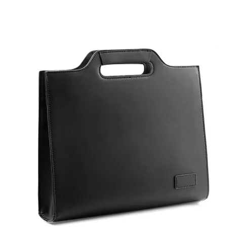 Men Vintage PU Leather Briefcase Business Casual Messenger Bag Waterproof A4 Document Handbag For Office Commute