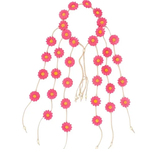 Bohemian Daisy Flower Tassel Headband Vacation Beach Hair Accessories For Women