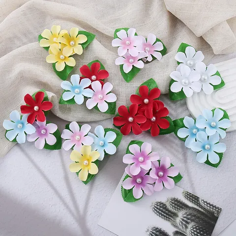Artificial Pearl Floral Hair Clip Simulated Flower Hair Accessories Side Clip For Women And Kids