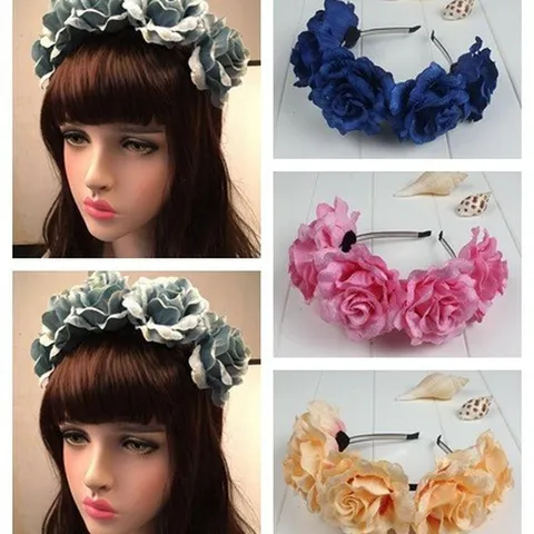 Vintage Velvet Rose Flower Headband For Women Elegant Floral Hair Hoop For Photography Daily Hair Accessories