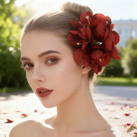 Bohemian Hawaiian Beach Vacation Fabric Orchid Artificial Flower Hairpin Women Floral Headwear Fashion Hair Accessories