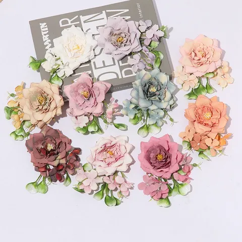 Bohemian Peony Flower Hair Clip Fabric Floral Vacation Hair Accessories Headwear For Women Beach Party Styling Gift