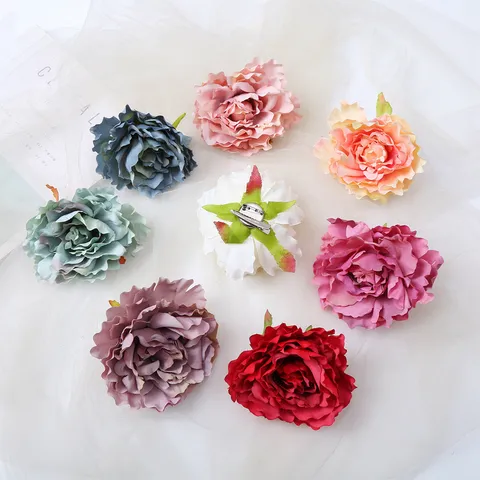 Ancient Style 11cm Peony Flower Hair Clip Fabric Simulation Flower Bride Hair Accessories Vacation Side Clip For Women