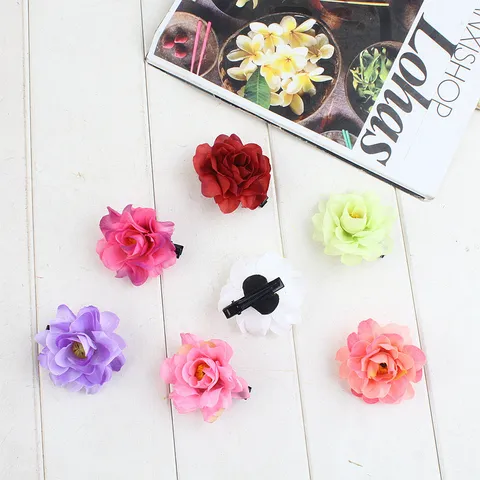 Chinese Style Fabric Artificial Flower Hair Clip Small Lotus Hairpin Bohemian Seaside Vacation Hair Accessory For Women