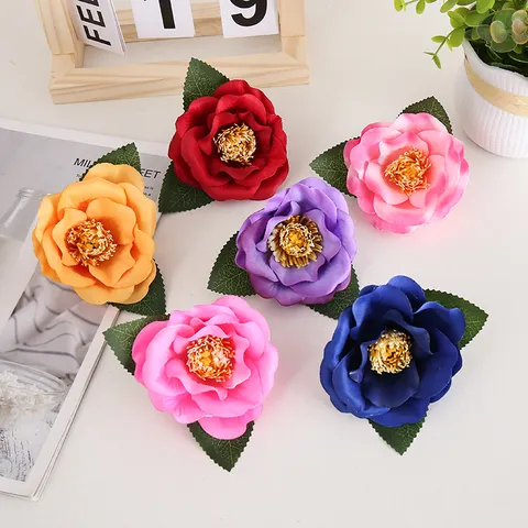 Camellia Flower Hair Clip Fabric Hair Accessory Elegant Vintage Headwear For Women Daily Vacation Party Hair Jewelry