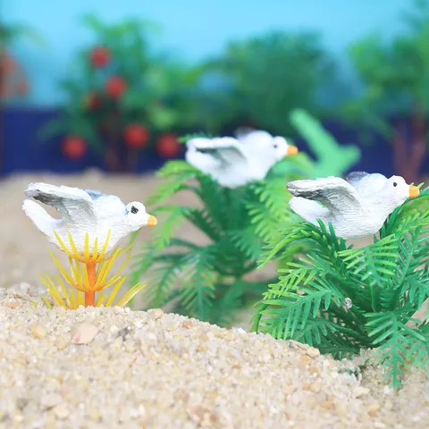 Resin Bird Figurine Miniature Swan Goose Seabird Animal Statue Micro Landscape Sand Table Ornament Home Decor