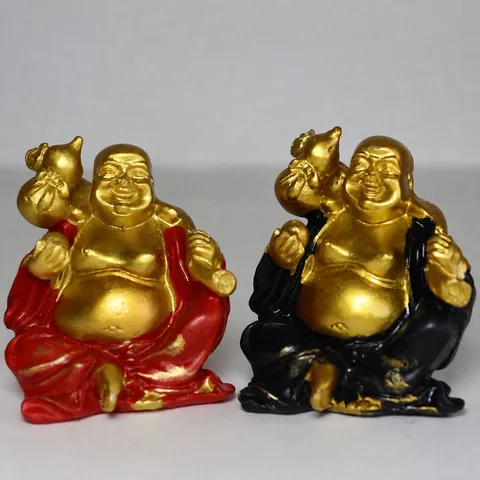 Smiling Maitreya Buddha Figurine Resin Budai Monk Statue Desktop Ornament Home Office Decor Lucky Feng Shui Sculpture