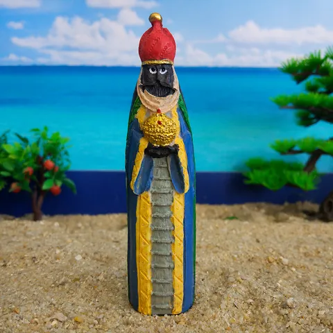 Resin Black King Figurine Miniature Sandplay Therapy Toy European Style Collectible Statue Home Decor Desktop Ornament