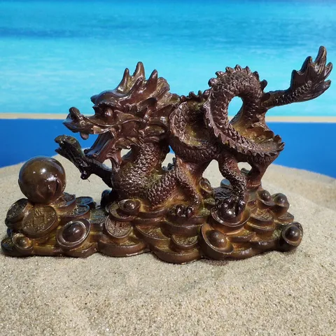 Resin Color Changing Chinese Dragon Tea Pet Ornament Hand Painted Lucky Desk Decor Office Home Tabletop Decoration