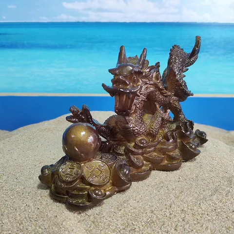 Resin Color Changing Chinese Dragon Tea Pet Ornament Hand Painted Lucky Desk Decor Office Home Tabletop Decoration