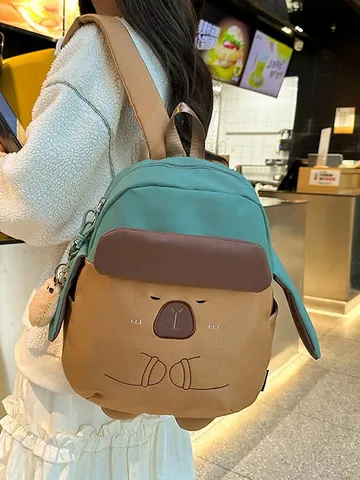 Zaino Carino Capybara Per Ragazze Teenager Design Di Nicchia Cartoon Animale Zaino Scolastico Viaggio Daypack Con Cappello E Ciondolo
