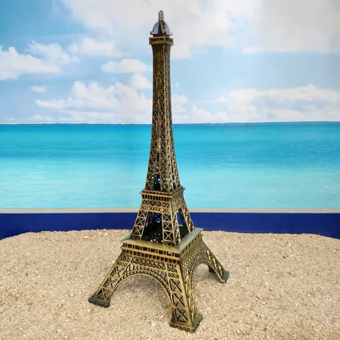 Vintage Bronze Eiffel Tower Metal Model Architecture Figurine Desk Ornament Home Office Decor