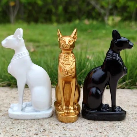 Ancient Egyptian Bastet Cat God Statue Resin Craft Home Decor Desktop Ornament Pharaoh Figurine Collectible Sculpture