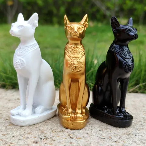 Ancient Egyptian Bastet Cat God Statue Resin Craft Home Decor Desktop Ornament Pharaoh Figurine Collectible Sculpture