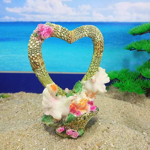Resin Peace Dove Flower Basket Ornament Psychological Sand Tray Game Toy Desktop Resin Handicraft Home Decor