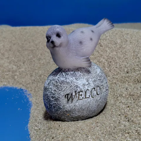 Cute Resin Sea Lion Animal Figurine Desktop Ornament Marine Animal Sculpture Home Office Decor Craft Gift