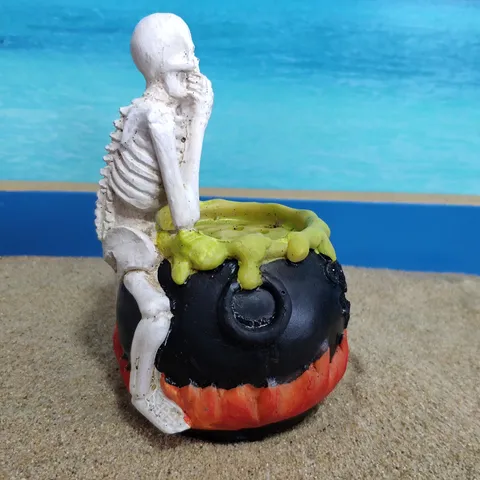 Halloween Resina Calavera Esqueleto Figura Caldero Adorno Aterrador Espeluznante Decoración De Mesa Accesorios De Fiesta Regalo