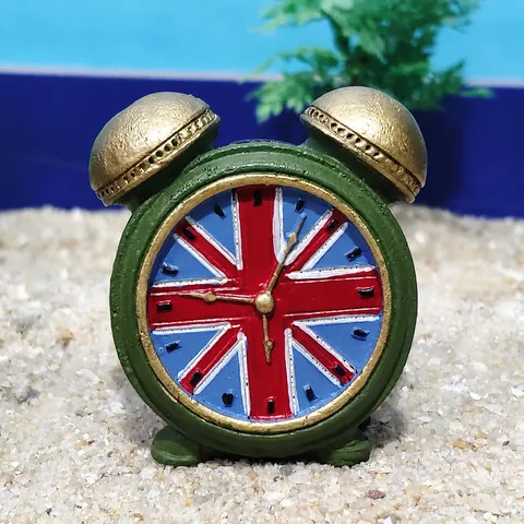 Vintage Retro Clock Miniature Resin Craft Ornament Union Jack Desktop Decoration Sand Table Toy
