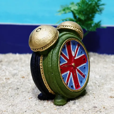 Vintage Retro Clock Miniature Resin Craft Ornament Union Jack Desktop Decoration Sand Table Toy
