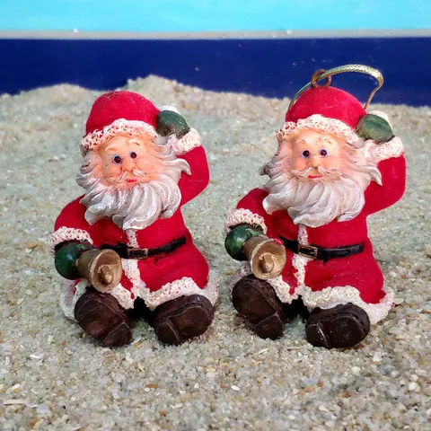 Christmas Santa Claus Resin Ornament Micro Landscape Figurine Hand Painted Cute Desktop Holiday Home Decoration Gift
