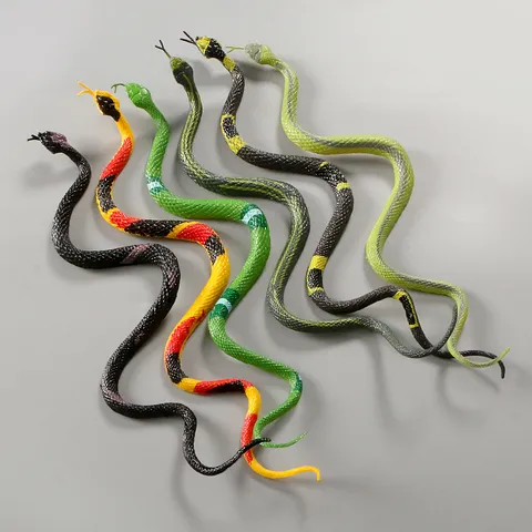 Bambini Giocattolo Simulazione Serpente Set Vinile Animale Modello Scherzo Accessorio Realistico Finto Serpente Giocattolo Festa Decorazione