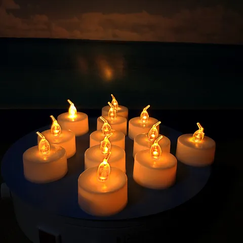 LED Tea Light Candles Vintage Bulb Shaped Warm Yellow Light Mini Night Light Plastic Decorative Party Decor
