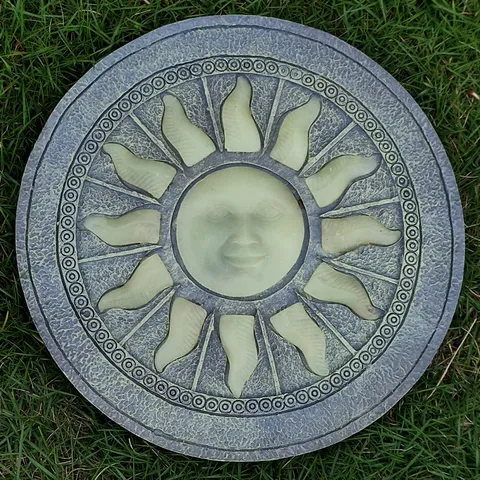 Piedra de Paso para Jardín de Resina Cara de Sol Exterior Césped Almohadilla de Pavimentación Antideslizante Luminosa