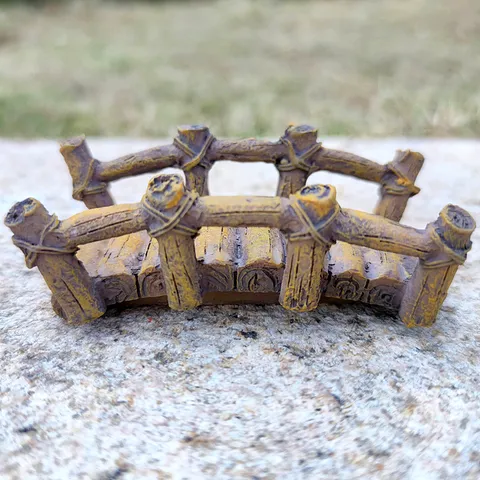 Miniature Resin Wooden Bridge Figurine Simulation Wood Grain Arch Bridge For Fairy Garden Micro Landscape Table Decor