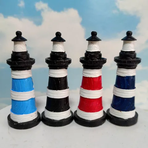 Mediterranean Style Resin Lighthouse Figurine Miniature Aquarium Fish Tank Sandbox Landscape Home Decor Ornament