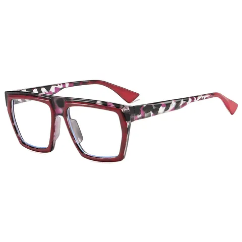 Übergroße Polygonale Optische Brille Mode PC-Rahmen Planglasbrillen Für Damen Herren Täglicher Stil Ohne Sehstärke Brille